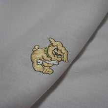 画像をギャラリービューアに読み込む, DOG 刺繍 リネン テーブルクロス